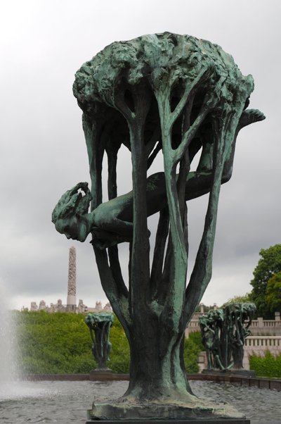 Girl in a tree, sculpture in Frogner Park, Oslo, Norway by Gustav Vigeland
