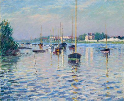 Boats Moored on the Seine at Argenteuil by Gustave Caillebotte