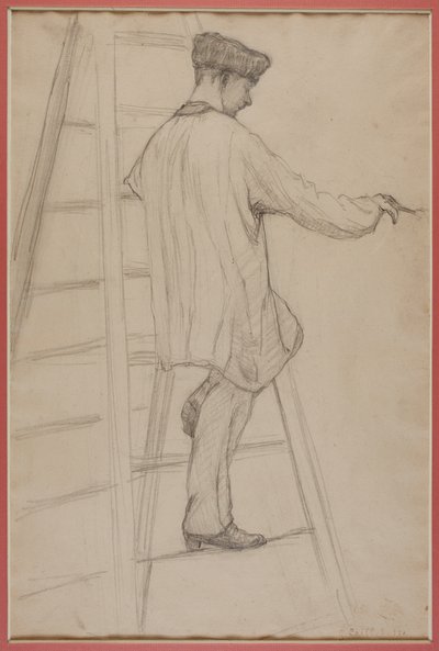 Study for House Painters: Man on a Ladder by Gustave Caillebotte