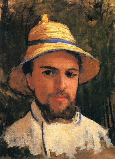 Self-Portrait with Straw Hat by Gustave Caillebotte