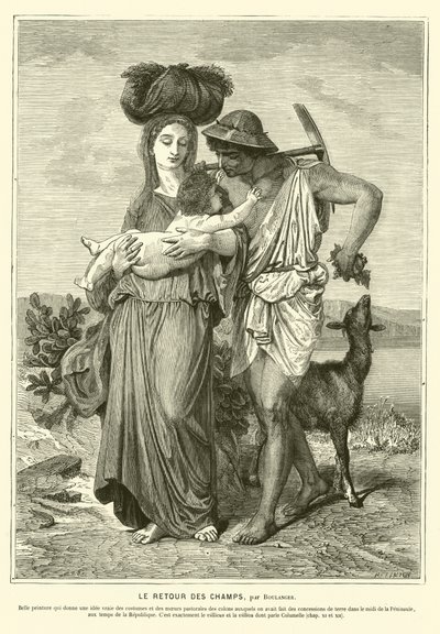 Ancient Roman peasants returning home after a day in the fields by Gustave Clarence Rodolphe Boulanger