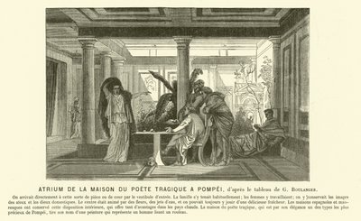 Atrium of the ancient Roman House of the Tragic Poet, Pompeii by Gustave Clarence Rodolphe Boulanger