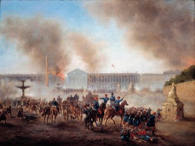 Commune of Paris: Scenes of Riots on the Place de la Concorde by Gustave Clarence Rodolphe Boulanger