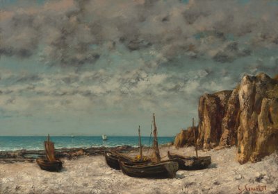 Boats on a Beach, Etretat, c.1872-1875 by Gustave Courbet