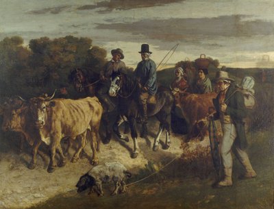 Peasants from Flagey Back from the Fair by Gustave Courbet