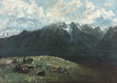 Panoramic View of the Alps, Les Dents du Midi by Gustave Courbet