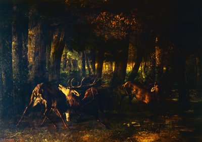 Spring Rut, Battle of Stags by Gustave Courbet
