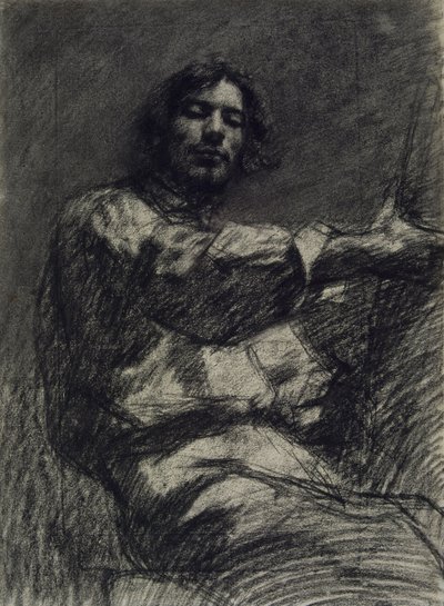 Young Man Sitting, Study. Self-Portrait At the Easel by Gustave Courbet
