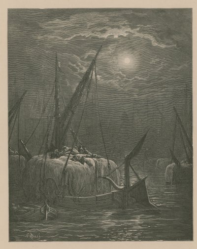 Boats on the Thames by Gustave Dore