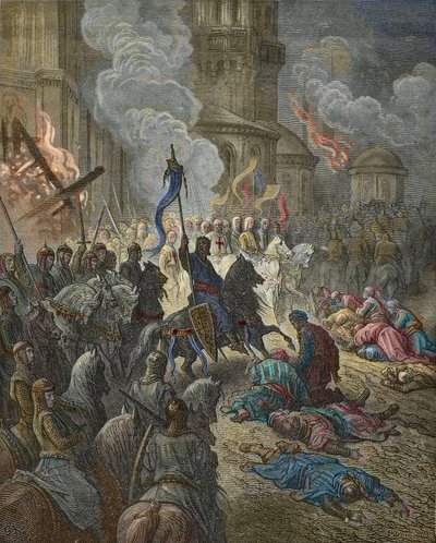 Entry of the Crusaders in Constantinople in 1204, illustration from 