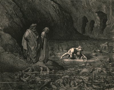 Not more furiously on Menalippus temples Tydeus gnawed by Gustave Dore