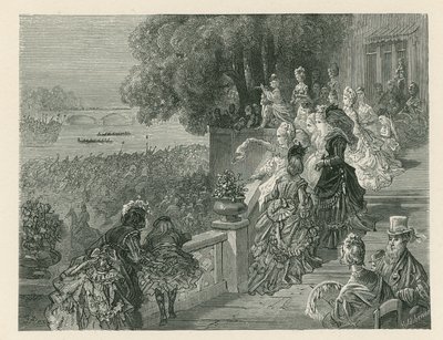 Spectators watching a boat race by Gustave Dore