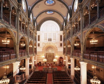 Interior of the Synagogue of Rue des Tournelles built in 1866-1867. Architect: Varrollier. Engineer: Gustave Eiffel in Paris by Gustave Eiffel