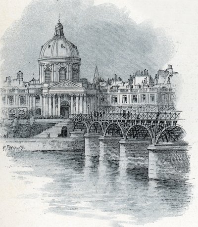 View of the Institut de France and the Pont des Arts in Paris from 