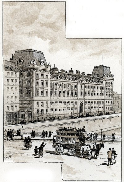 View of the police department on the Quai des Orfevres, Paris by Gustave Fraipont