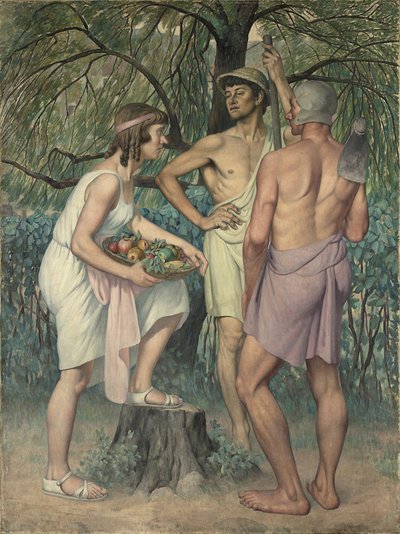 Return of the Fields (triptych, lateral part) by Gustave Pierre