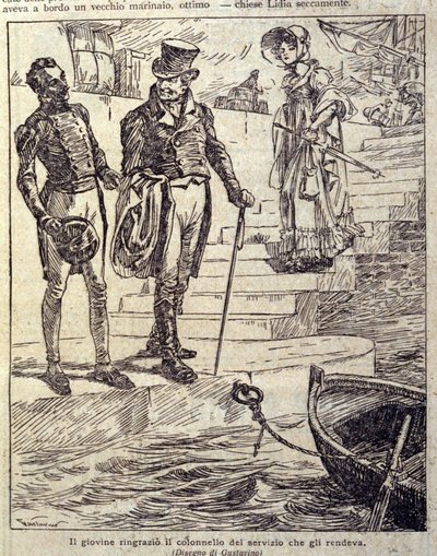 The young man thanked the colonel for his service... Illustration of the new 