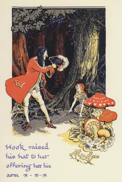 Peter Pan and Wendy: Hook Raised His Hat to Her Offering Her His Arm by Gwynedd M. Hudson