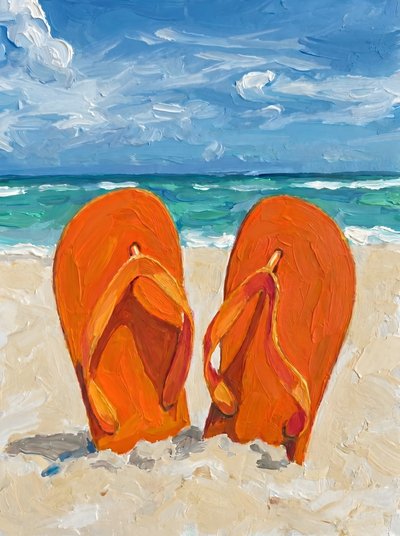 Orange Flipflops Beach by HUGO