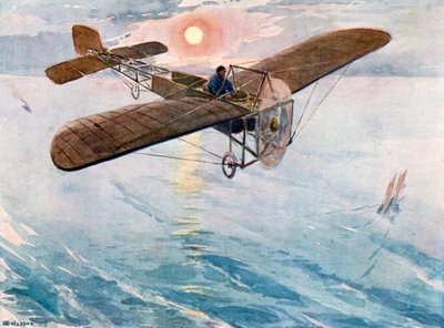 Bleriot crossing the Channel, 25 July 1909 by H. Delaspre