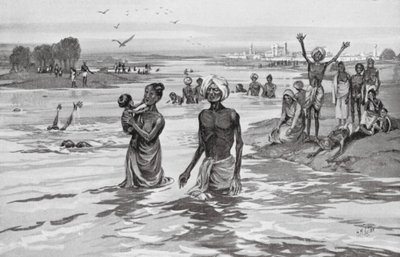 Famine Sufferers Drown Themselves in the Jamna by H. M. (after) Burton