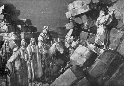 Nehemiah Surveys the Walls of Jerusalem, 444 BC by H. M. (after) Burton