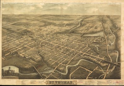 Perspective map not drawn to scale by H.; Stoner Brosius