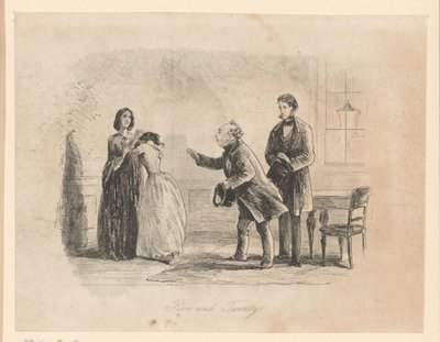 Mr. Meagles Tries to Convince Tattycoram to Come, but She Turns to Miss Wade by Hablot Knight Browne