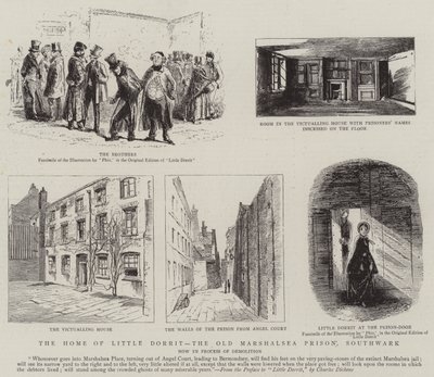 The Home of Little Dorrit, the Old Marshalsea Prison, Southwark by Hablot Knight Browne