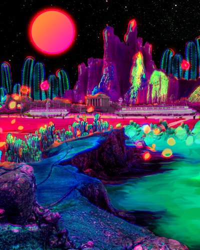 Vibrant Surreal Landscape by Halit Benli