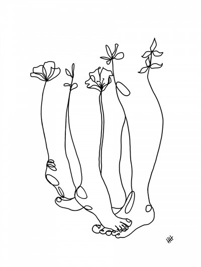 Blooming Feet Line Art by Hanna Lee Tidd