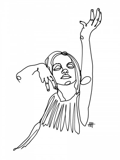 Elegant Line Art Woman by Hanna Lee Tidd