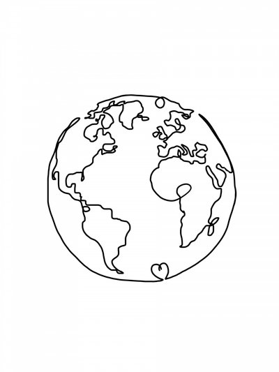 Global Heart Outline by Hanna Lee Tidd