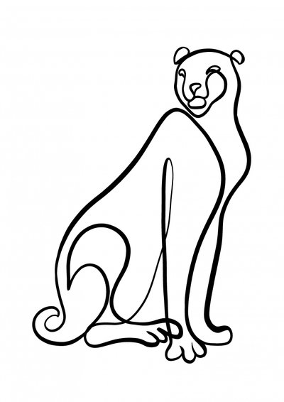 Graceful Line Cheetah by Hanna Lee Tidd