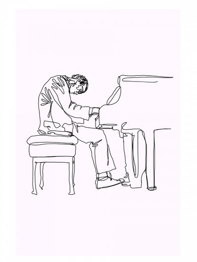 Musician at the Piano by Hanna Lee Tidd