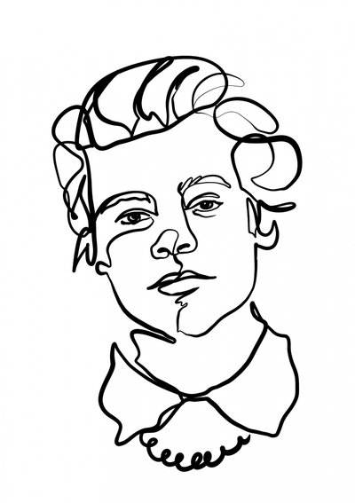Pensive Line Portrait by Hanna Lee Tidd