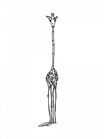 Whimsical Tall Giraffe Drawing by Hanna Lee Tidd