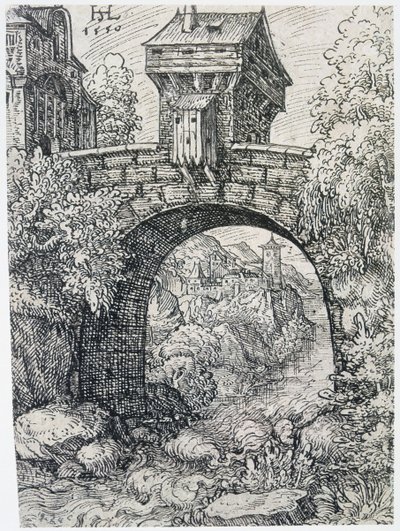 Landscape with Bridge, 1550 by Hanns Sebald Lautensack