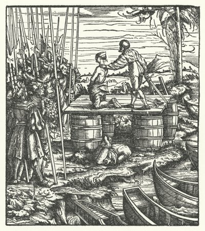 Execution of the leaders of an uprising against the rule of Archduke Maximilian of Austria in Flanders by Hans (after) Burgkmair