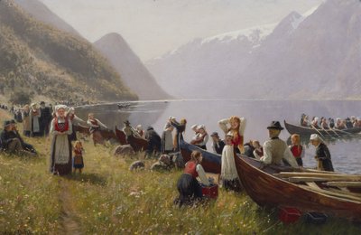 Going to Church in Hardanger by Hans Andreas Dahl