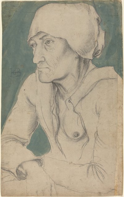 Half-Figure of an Old Woman with a Cap by Hans Baldung Grien