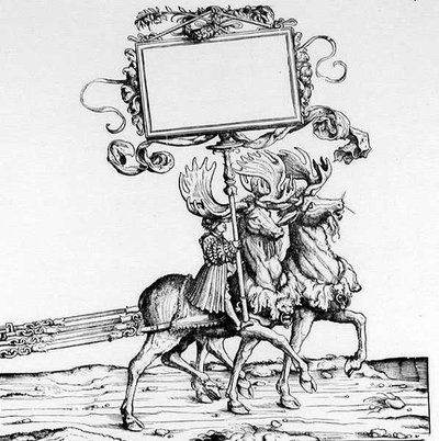 A Pair of Stags Leading a Carriage, from Maximilian