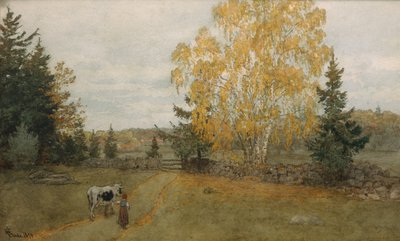 Sunset by Hans Gude