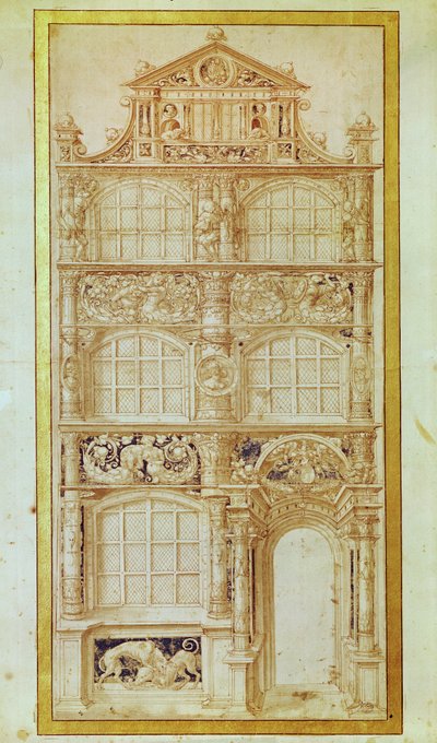 Proposal for the Facade of a Three-Story House and a Gable by Hans Holbein der Jüngere