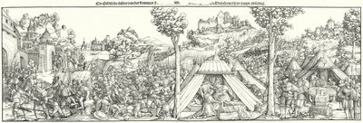 Landsknechts Fighting a Battle at the Beginning of the 16th Century (engraving) by Hans Leonard (after) Schaufelein