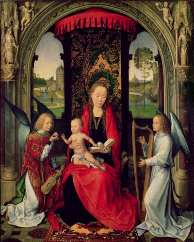 Madonna and Child with Two Angels by Hans Memling