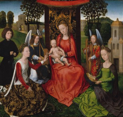 Virgin and Child with Saints Catherine of Alexandria and Barbara by Hans Memling
