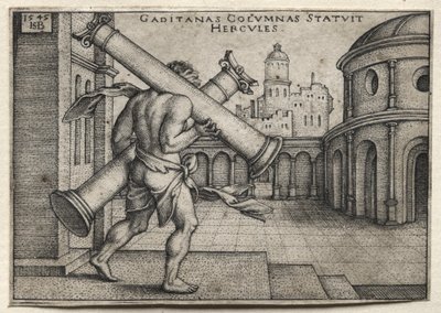 Hercules Carrying the Columns of Gades by Hans Sebald Beham