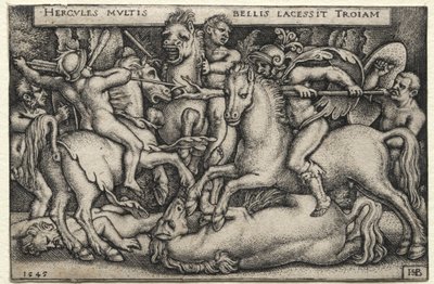 The Labors of Hercules: Hercules Conquering Troy by Hans Sebald Beham