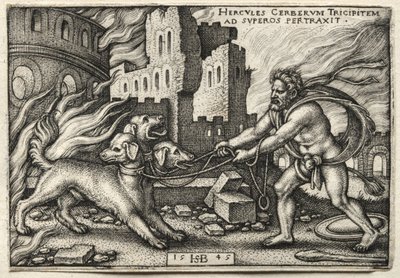 The Labors of Hercules: Hercules Dragging Cerberus from the Underworld, 1545 by Hans Sebald Beham